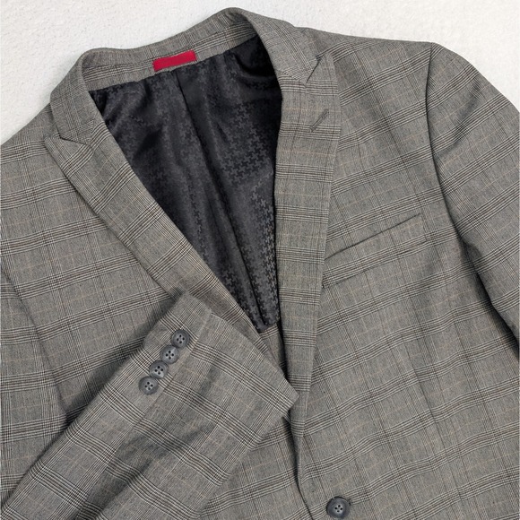 John Varvatos U.S.A. Dwell Blazer Men 40R Gray Plaid Two Button Sport Coat $498 - Picture 1 of 10